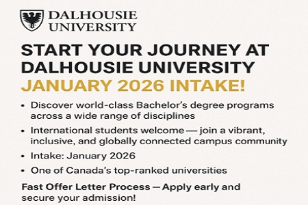 START YOUR JOURNEY AT DALHOUSIE UNIVERSITY JANUARY 2026 INTAKE!